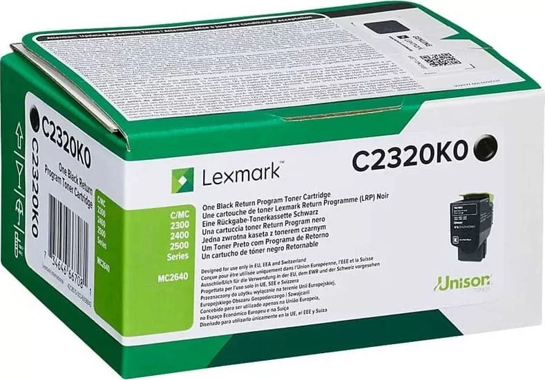 Lexmark toner cartridge return black (C2320K0, 0C2320K0) , 1K 3 Lexmark toner cartridge return black (C2320K0, 0C2320K0) , 1K