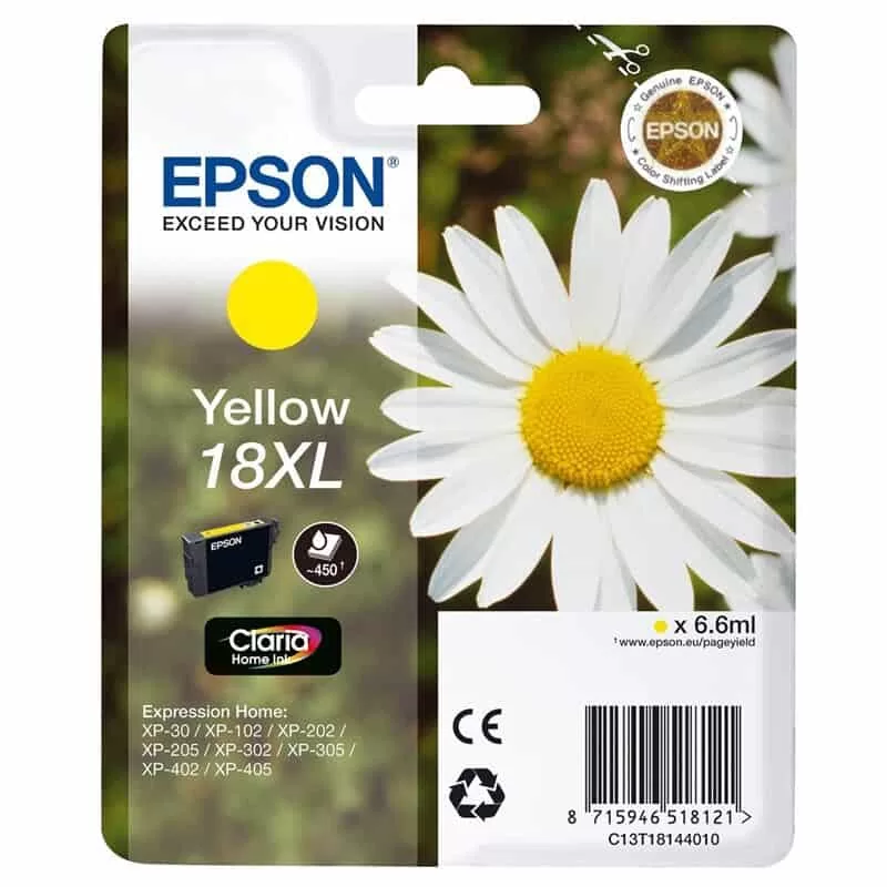 Epson printcartridge yellow (C13T18144012, 18XL) ,450pgs 3 Epson printcartridge yellow (C13T18144012, 18XL) ,450pgs