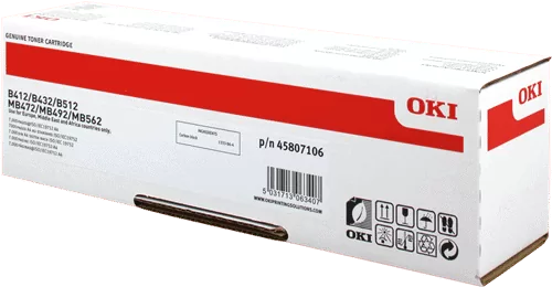 Oki B412/B432/MB472/MB492 Toner Black 7K pgs (45807106)
