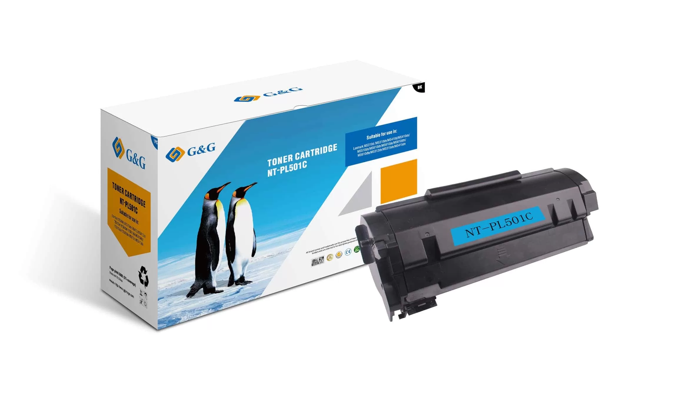 G&G™ Premium Lexmark MS310/MS410/MS610 502H Toner Black Συμβατό 5K Pgs (50F2H00) 4 G&G™ Premium Lexmark MS310/MS410/MS610 502H Toner Black Συμβατό 5K Pgs (50F2H00) - Image 2