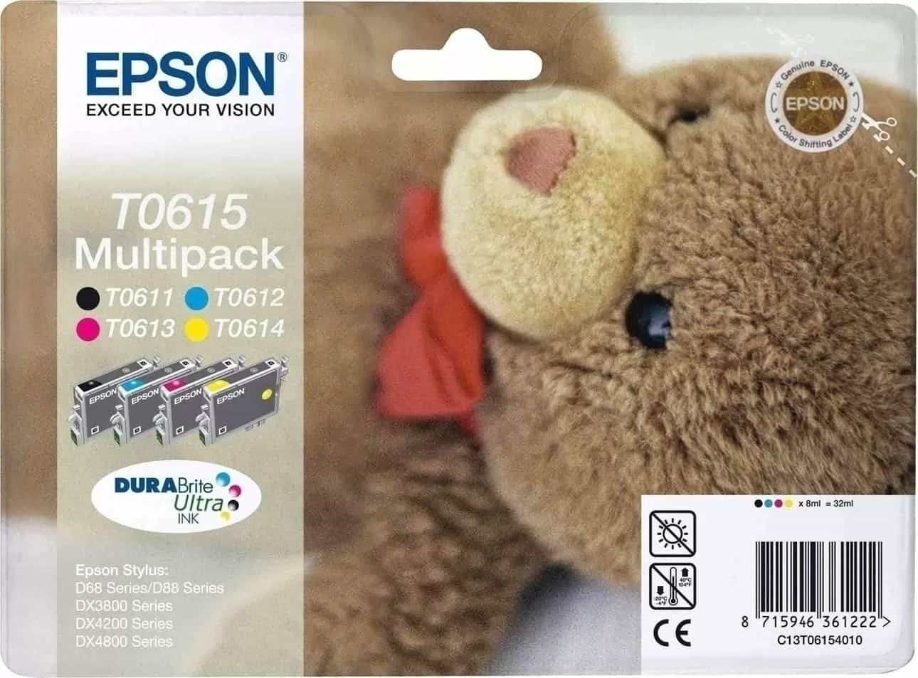 EPSON T0615 Original B/C/Y/M Μελάνι Multipack (C13T061540) 1