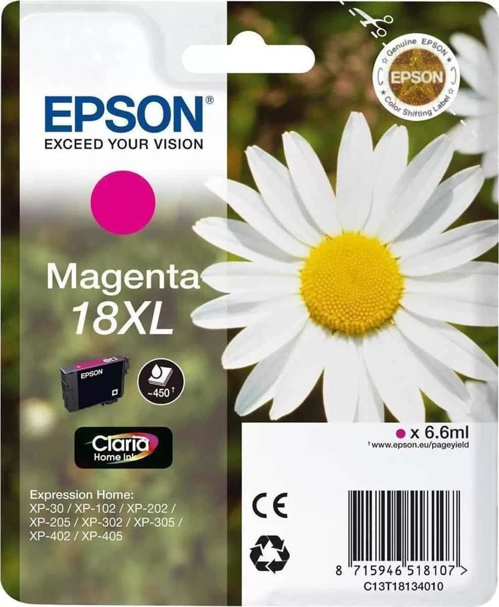 Epson T1813 Magenta 18XL Ink Cartridge (C13T18134010)