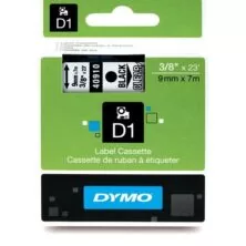 Dymo D1Black on Clear - 3/8" ,9mmx7m  Tape (40910 ,S0720670)