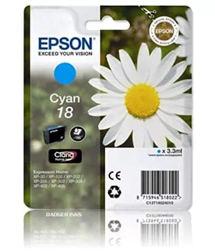 Epson printcartridge cyan (C13T18024022, T18C) 3 Epson printcartridge cyan (C13T18024022, T18C)