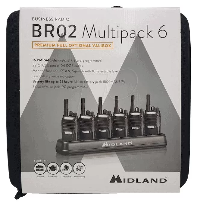 Midland BR02 Σετ 6 τεμαχίων Επαγγελματικών PMR 3 Midland BR02 Σετ 6 τεμαχίων Επαγγελματικών PMR
