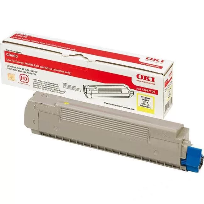 Oki C8600 Toner Cartridge Yellow (43487709) ,6K 3 Oki C8600 Toner Cartridge Yellow (43487709) ,6K