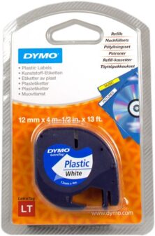 DYMO 91221 Πλαστικές Ετικέτες Letratag 12mm x 4 mm Black on White (S0721660)