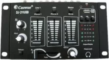 Caowue DJ-211USB Μίκτης ήχου με θύρα USB είσοδο ακουστικών και μικροφώνου