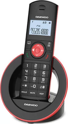 Daewoo DTD-1400 Ασύρματο Τηλέφωνο Μαύρο-Κόκκινο