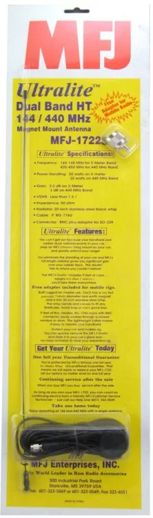 MFJ 1722 VHF/UHF Mobile Antennas MFJ-1722