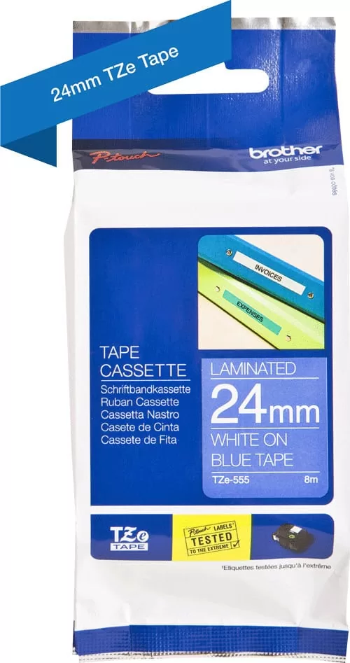 Brother TZe555 Ταινία Ετικετογράφου – 24mm x 8mm White on Blue 3 Brother TZe555 Ταινία Ετικετογράφου – 24mm x 8mm White on Blue