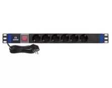 ΠΟΛΥΠΡΙΖΟ RACK 19'' 1U 6 ΘΕΣΕΩΝ ΜΕ ΔΙΑΚΟΠΤΗ 4000W 16A SAFEWE..