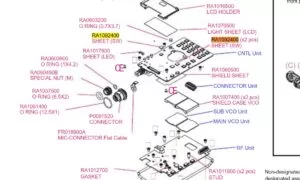 Yaesu RA1092400 VX8E/R Sheet