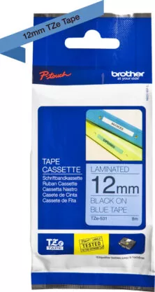 Brother TZe531 Ταινία Ετικετογράφου 18mm x 8mm - Blue on White