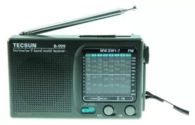 Tecsun R-909 Ραδιόφωνο παγκοσμίου λήψεως AM/FM/SW Μαύρο