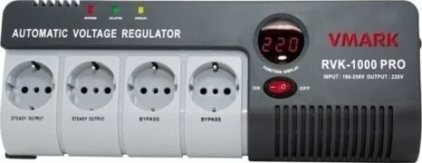 ΣΤΑΘΕΡΟΠΟΙΗΤΗΣ-ΡΥΘΜΙΣΤΗΣ ΤΑΣΗΣ 1000VA ΨΗΦΙΑΚΟΣ RELAY ΠΟΛΥΠΡΙΖΟ 4 ΘΕΣΕΩΝ (RVK) VMARK 1