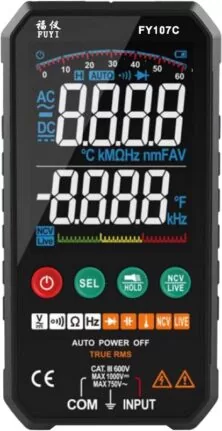 FY-107C Ψηφιακό Πολύμετρο True RMS με Μέτρηση AC / DC