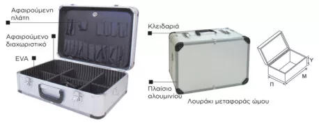 ΒΑΛΙΤΣΑ ΕΡΓΑΛΕΙΩΝ 460X340X165 ΑΛΟΥΜ. N165-03 LANCOM 3