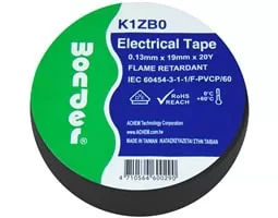 Wonder Μονωτική Ταινία PVC K1ZB0 Black 19mm x 20m 2 Wonder Μονωτική Ταινία PVC K1ZB0 Black 19mm x 20m