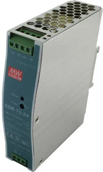 ΤΡΟΦΟΔΟΤΙΚΟ ΡΑΓΑΣ 75W/24V/3.2A SLIM EDR-75-24 MEAN WELL 4 ΤΡΟΦΟΔΟΤΙΚΟ ΡΑΓΑΣ 75W/24V/3.2A SLIM EDR-75-24 MEAN WELL - Image 2