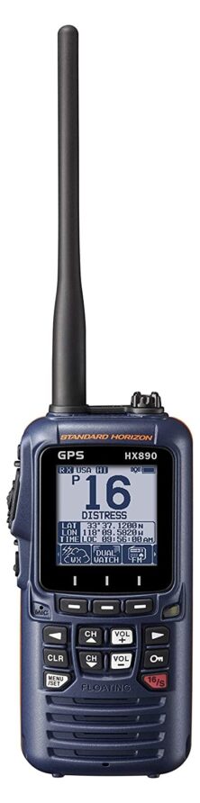 Standard Horizon HX890E Blue Handheld VHF - Floating 6 Watt Class H DSC GPS Two Way Radio