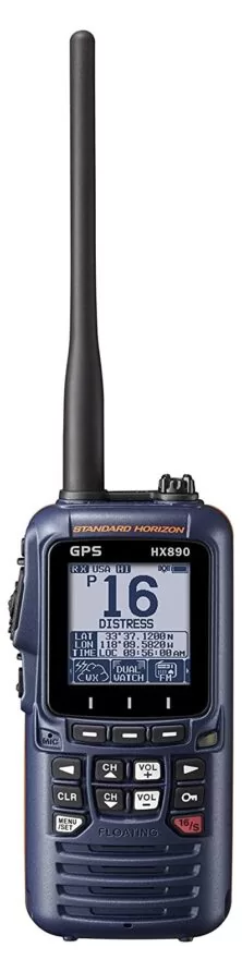 Standard Horizon HX890E Blue Handheld VHF - Floating 6 Watt Class H DSC GPS Two Way Radio