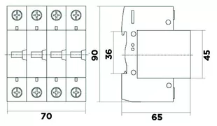 Αυτόματη Ασφάλεια T2 4P 80kA 400VAC MAXGE SGS1-B 5 Αυτόματη Ασφάλεια T2 4P 80kA 400VAC MAXGE SGS1-B 2