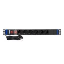 ΠΟΛΥΠΡΙΖΟ RACK ΑΣΦΑΛΕΙΑΣ 19" 1U 6 ΘΕΣΕΩΝ ΜΕ ΔΙΑΚΟΠΤΗ & ΠΡΟΣΤΑΣΙΑ ΥΠΕΡΤΑΣΗΣ 4000W 16A ΑΛΟΥΜ. SAFEWELL