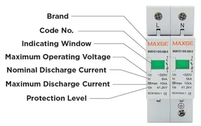 MAXGE SGS1-C Αντικεραυνικό Πίνακα Τύπου T2 Διπολικό T2 2P 60kA 5 MAXGE SGS1-C Αντικεραυνικό Πίνακα Τύπου T2 Διπολικό T2 2P 60kA 2