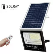 Στεγανός Ηλιακός Προβολέας LED 100W Ψυχρό Λευκό 6500K με Τηλεχειριστήριο IP65