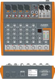 Audien KT06P Αναλογική Κονσόλα 6 Καναλιών με Phantom Power & 4 Εισόδους XLR