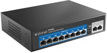 ETHERNET SWITCH 10/100Mbps 10P SWITCH 8P POE 802.0at/af P110C STONET 1