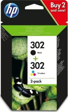 HP 302 Πακέτο 2 Μελανιών Εκτυπωτή InkJet (X4D37AE)