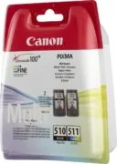 Canon PG-510/CL-511 Πακέτο 2 Μελανιών Εκτυπωτή InkJet Πολλαπλό (Color) / Μαύρο (2970B010) 1