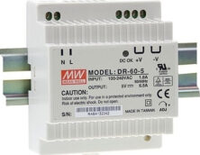 Mean Well Τροφοδοτικό Ράγας DR60-5 με Έξοδο 5V και Ισχύ 32W 6.5A