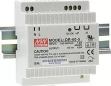 Mean Well Τροφοδοτικό Ράγας DR60-5 με Έξοδο 5V και Ισχύ 32W 6.5A