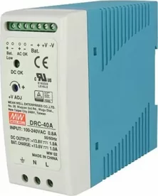 Mean Well Τροφοδοτικό Ράγας UPS DRC-60A με Έξοδο 13.8V και Ισχύ 60W 4.3A