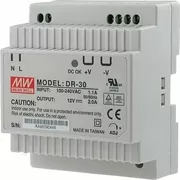 Mean Well Τροφοδοτικό Ράγας DR30-12 με Έξοδο 12V και Ισχύ 24W 2A