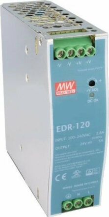 Mean Well Τροφοδοτικό Ράγας EDR120-24 με Έξοδο 24V και Ισχύ 120W 5A