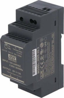 Mean Well Τροφοδοτικό Ράγας HDR30-5 με Έξοδο 5V και Ισχύ 15W 3A