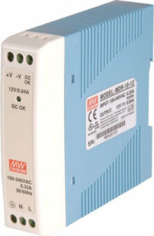 Mean Well Τροφοδοτικό Ράγας MDR20-12 με Έξοδο 12V και Ισχύ 20W 1.67A