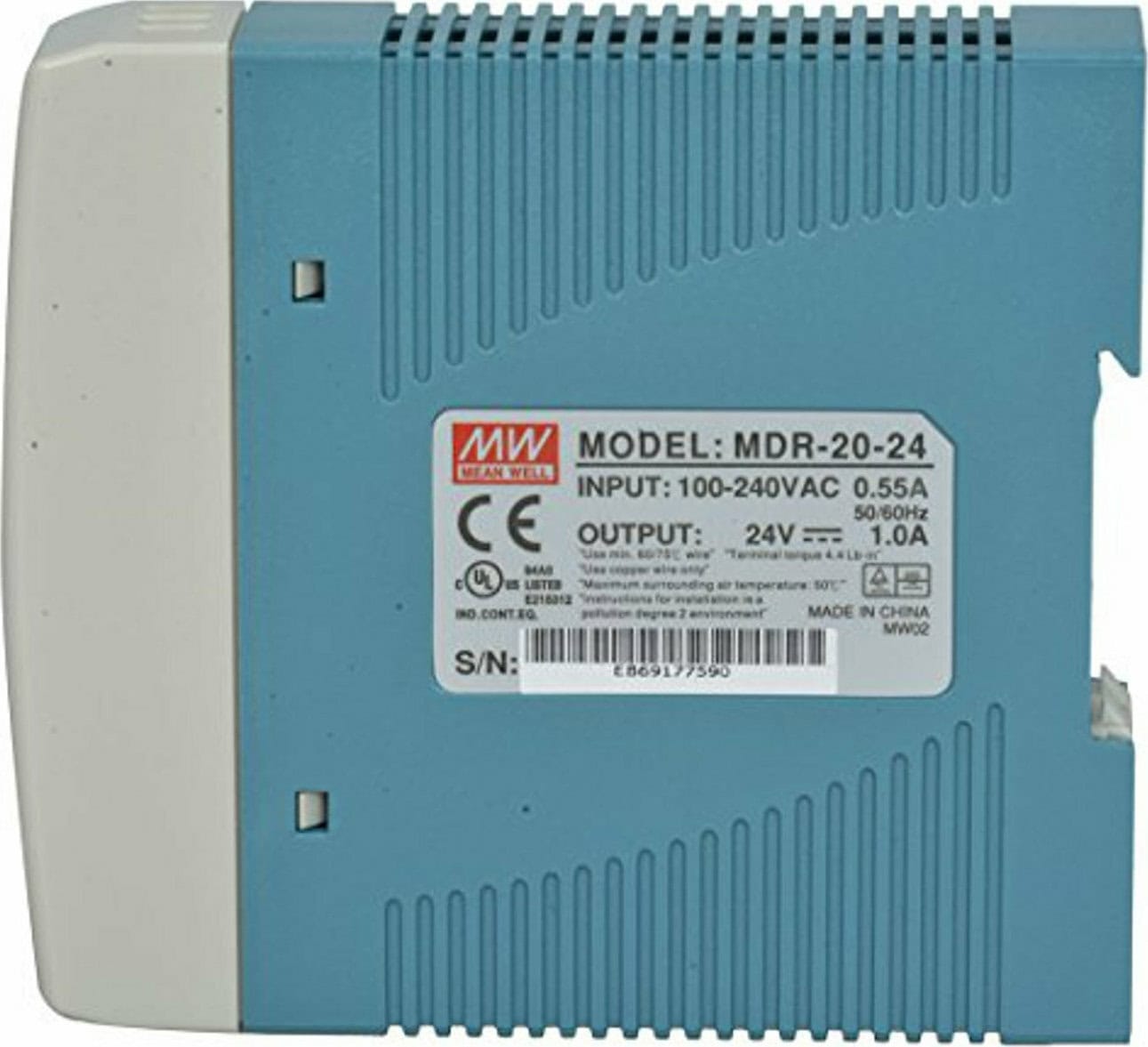 Mean Well Τροφοδοτικό Ράγας MDR20-24 με Έξοδο 24V και Ισχύ 20W 1A - Image 3