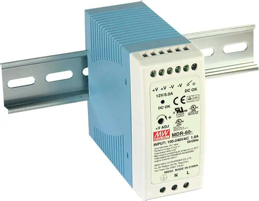 Mean Well Τροφοδοτικό Ράγας MDR60-12 με Έξοδο 12V και Ισχύ 60W 5A