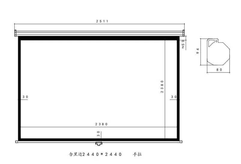MNS-96/1:1 Πανί βιντεοπροβολέα (238x238cm) 4 MNS-96/1:1 Πανί βιντεοπροβολέα (238x238cm) - Image 2