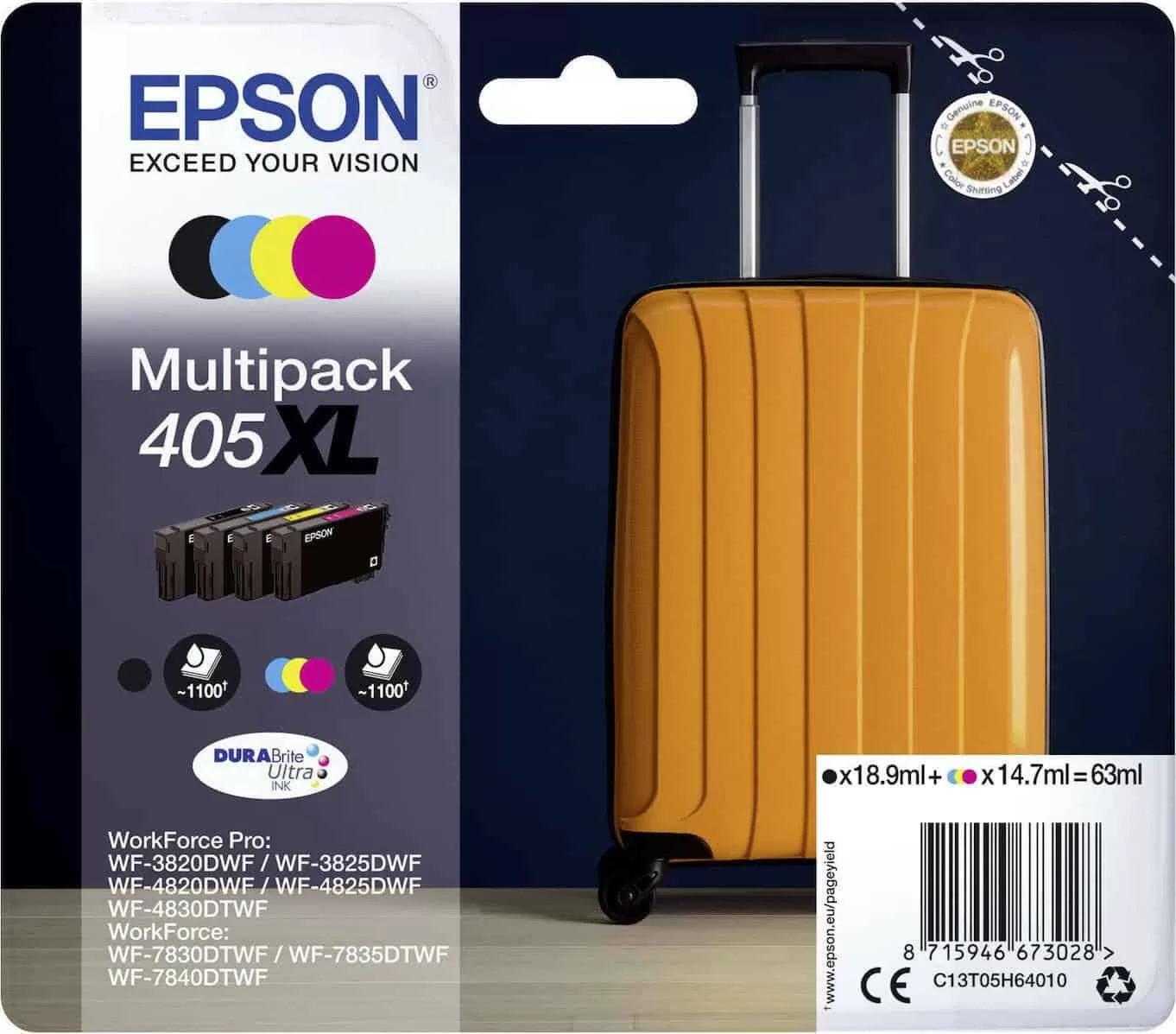 Epson 405XL Πακέτο 4 Μελανιών Εκτυπωτή InkJet Κίτρινο / Κυανό / Ματζέντα / Μαύρο (C13T05H64010) 3 Epson 405XL Πακέτο 4 Μελανιών Εκτυπωτή InkJet Κίτρινο / Κυανό / Ματζέντα / Μαύρο (C13T05H64010)