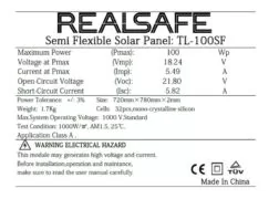 TL-100SF SOLAR PANEL ΗΜΙΕΥΚΑΜΠΤΟ 100W 2