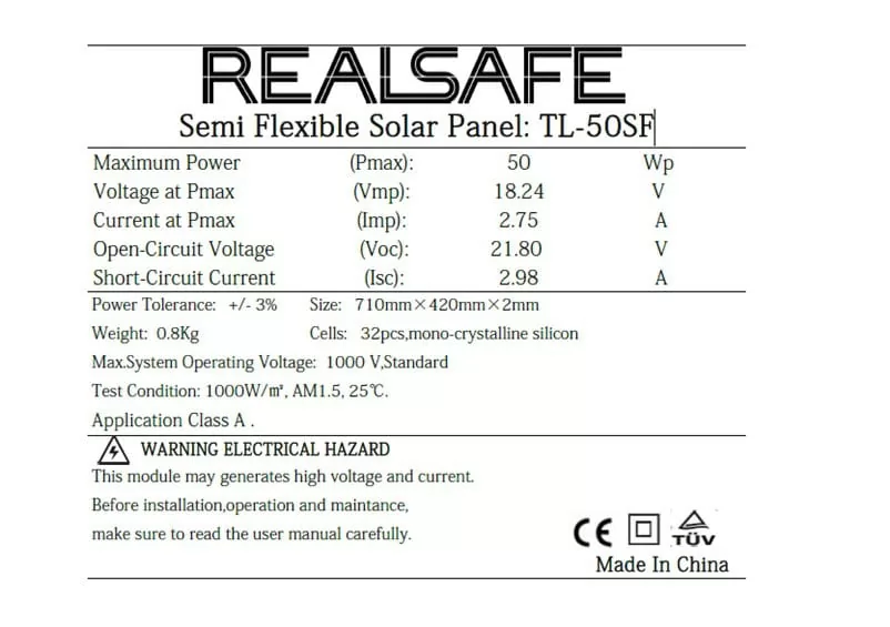 TL-50SF SOLAR PANEL ΗΜΙΕΥΚΑΜΠΤΟ 50W 4 TL-50SF SOLAR PANEL ΗΜΙΕΥΚΑΜΠΤΟ 50W - Image 2