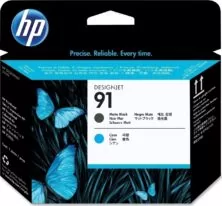 HP 91 Πακέτο 2 Μελανιών Εκτυπωτή InkJet Matte Μαύρο / Κυανό (C9460A)