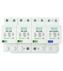 ΑΝΤΙΚΕΡΑΥΝΙΚΑ ΡΑΓΑΣ T1+T2+T3 3P+N 100kA 275VAC BR-25M-275-3+1 BRITEC