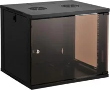 Safewell Επιτοίχια Καμπίνα Rack 15U 60x45x77cm Μαύρο SMC6415